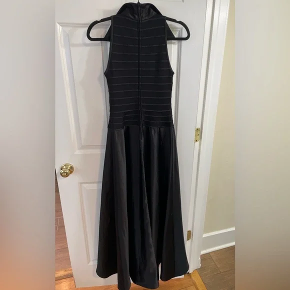 Whimsigoth Black Vintage Satin Gown – Tadashi Shoji – Formal UK 8 / US 4 - Picture 4 of 9